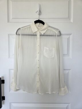 H. Punch Sheer Button Up Top